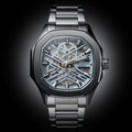 Lee Cooper Silver Octagon Skeleton Men's Watch - Dale Light Blue | Skeleton Blue