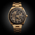 SKMEI Gold Automatic Skeleton Men's Watch - Luxury Metal Band | Skeleton Automatic